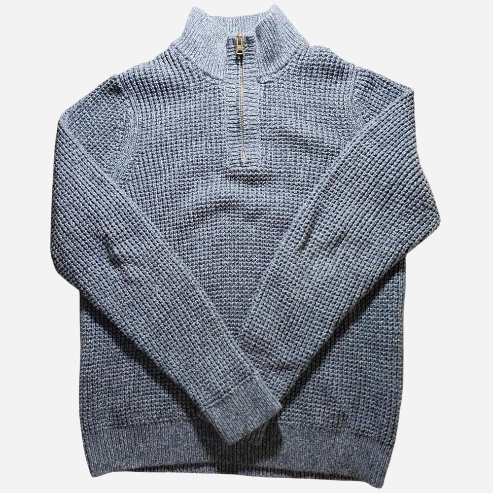 L.L. Bean 100% organic cotton thick heavy quarter zip sweater size S